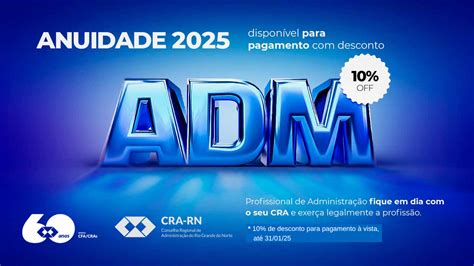 Anuidade 2025 já está disponível CRA RN