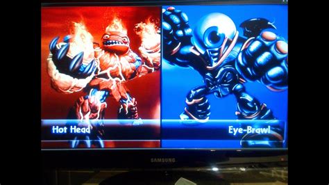 SKYLANDERS GIANTS HOT HEAD VS EYE BRAWL YouTube