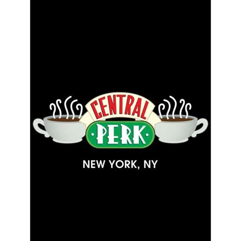 Friends Tv Sitcom Series Central Perk Logo Mens Black Long Sleeve Tee