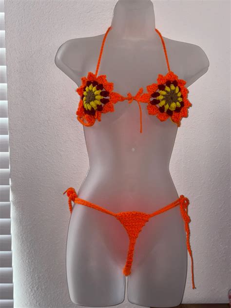 Handmade Crochet Flower Bikini Set Etsy
