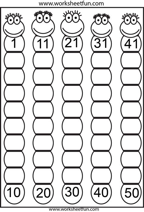 Ejercicios De Numeracion Del 1 Al 50