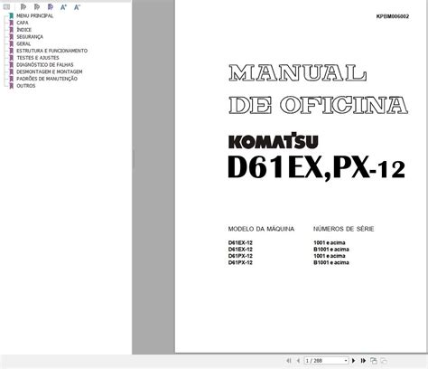 Komatsu Crawler Dozer D61EX 12 D61PX 12 Shop Manual PT Auto Repair