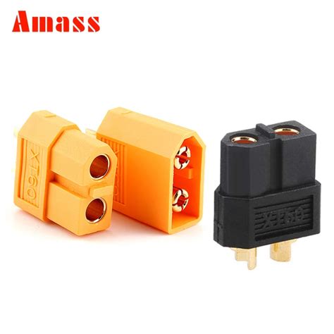 2pcs Amass XT60 XT 60 Plug Connector Female Male 1Pair Yellow Black RC