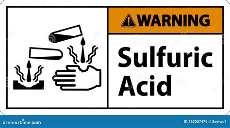 warning sulfuric acid sign  white background stock vector
