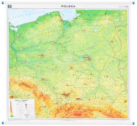 Polska Mapa Cienna Fizyczna Administracyjna