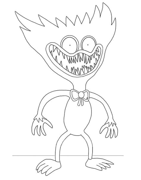 Huggy Wuggy Happy Coloring Page - Free Printable Coloring Pages For
