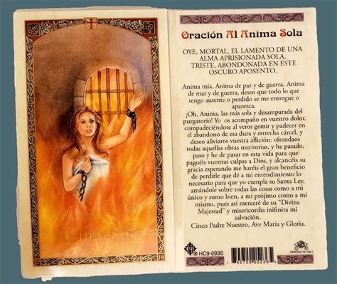 Prayer Card Oracion Al Anima Sola SPANISH Laminated HC-S - Etsy