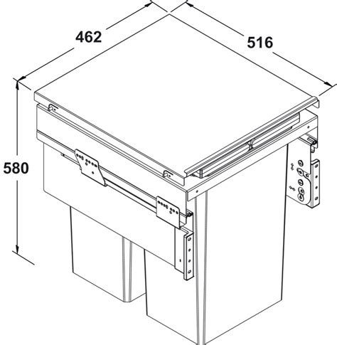 Pull Out Waste Bin For Cabinet Width Mm Vauth Sagel Vs Envi Space