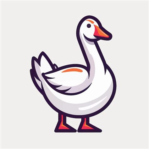 Premium Vector Cartoon White Goose Illustration