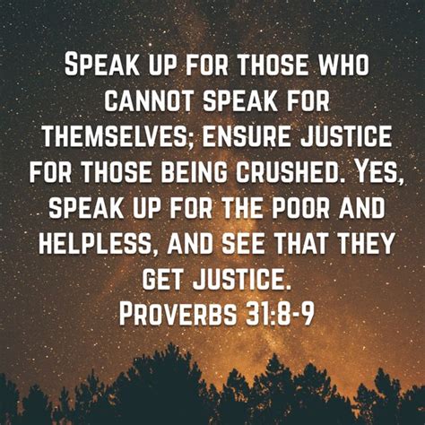 Proverbs Speak Up For Those Who Cannot Speak For Themselves