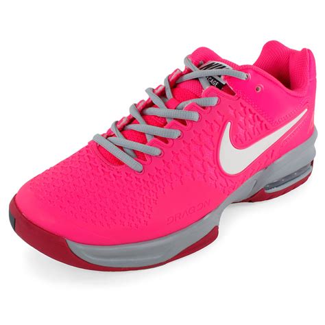 Nike Women`s Air Max Cage Tennis Shoes Hyper Pink And Light Magnet Gray