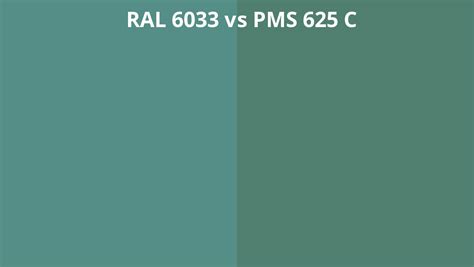 RAL 6033 vs PMS 625 C | RAL Colour chart UK