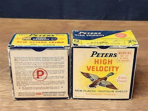 2 Collectible Peters High Velocity Shotgun Shell Boxes W Contents