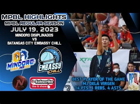 MPBL HIGHLIGHTS MINDORO DISIPLINADOS VS BATANGAS CITY EMBASSY CHILL