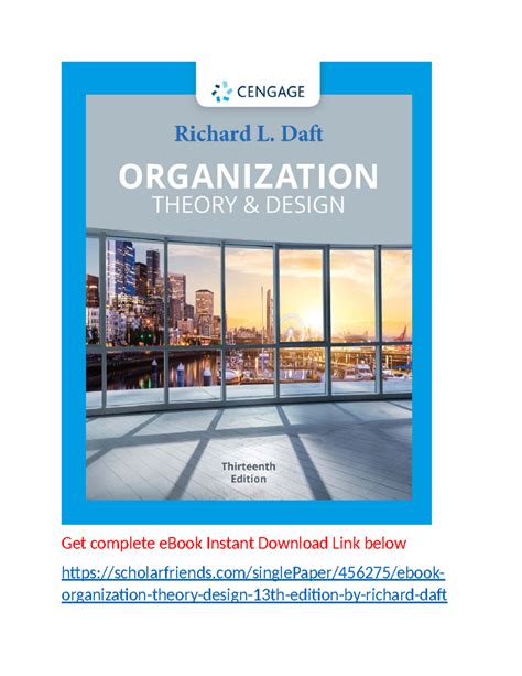 Organization Theory And Design By Richard L Daft 1