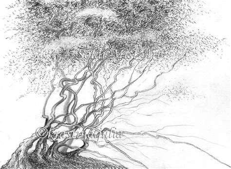 Pencil Drawing Realistic Tree Forest Illustration Landscape - Etsy