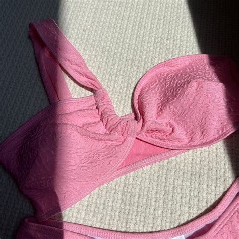 2024Swimsuit Embossed Split New Bikini Shoulder Tube Top Sexy European And American