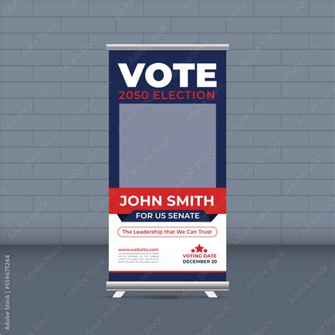 Election Campaign Rollup Template Of Political Election Voting Publicity Banner Design Stock