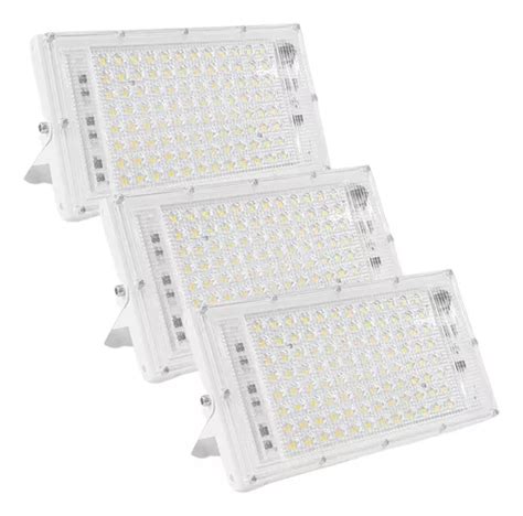 Reflectores Led 100w Luz Blanca Para Exterior Ip66 Combo X3