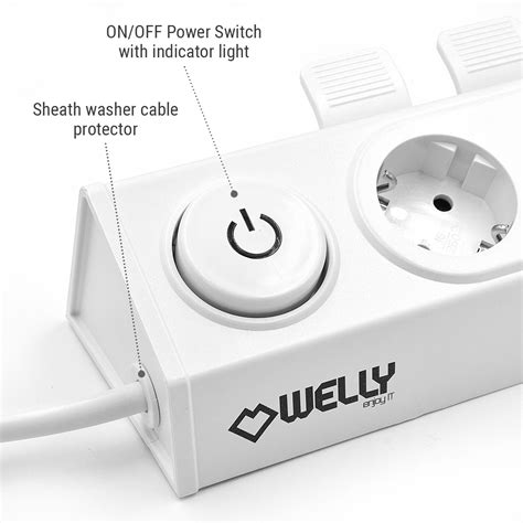 Multi Power Strip Outlets Schuko A With On Off Power And Booster