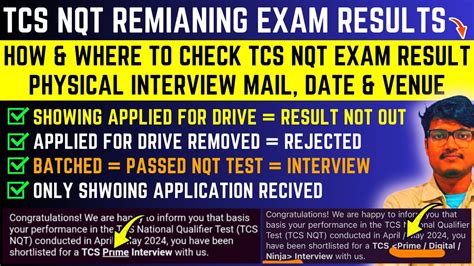 Tcs Nqt Results Interview Mail New Process Nextstep Status