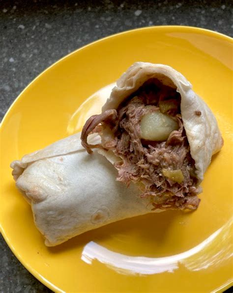 Potato And Beef Burritos Beef And Potato Burrito Recipe Potato Burrito Recipe Beef