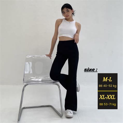 Jual Flare Pants Highwaist Flare Pants Highwaist Kulot Cutbray Vol