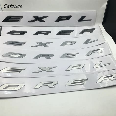 3D EXPLORER Letters Hood Emblem Silver Chrome Black Logo Sticker For