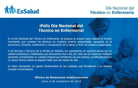 Día del técnico de enfermería essalud Actualizado 2024