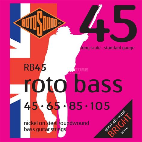 Rotosound Rb45 Roto Bass Nickel Plated Steel Roundwound 4 String Set Standard 45 105 Music