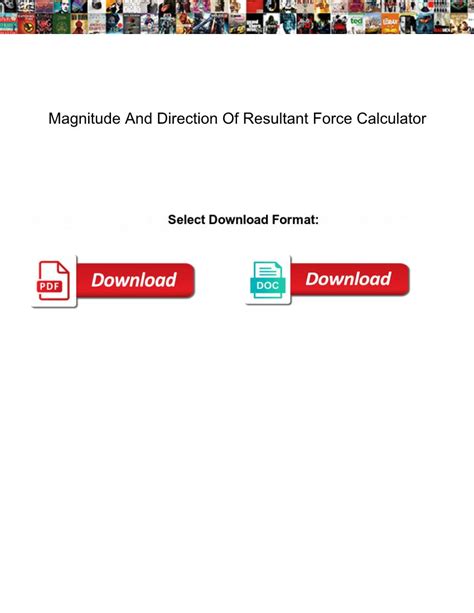 Magnitude and Direction of Resultant Force Calculator - DocsLib