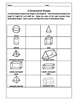 3-Dimensional Shapes Activity Pack Worksheets by Come Learn With Me