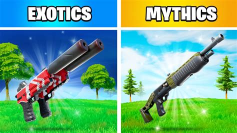 Exotics Vs Mythics By Shufflegamer Fortnite Creative