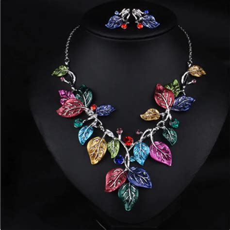 Enamel Jewelry Set Women Necklaces And Earrings Fashion Party Punk