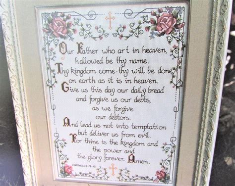 Lord S Prayer Cross Stitch Pattern Bucilla Christian Bible Verse