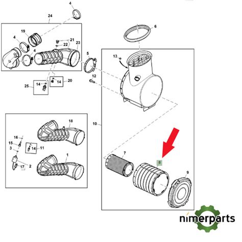 RE587793 - External Air Filter 8030 8R Original John Deere - Nimerparts ...
