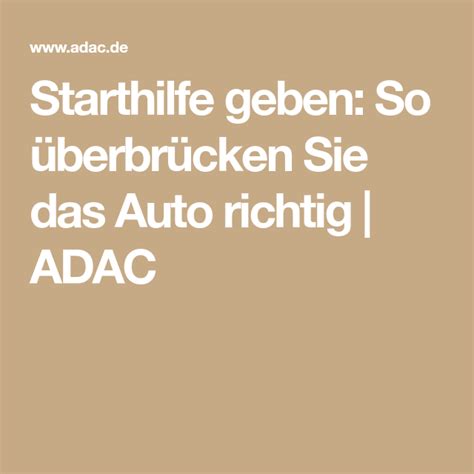 Starthilfe Geben So Berbr Cken Sie Das Auto Richtig Adac Erste