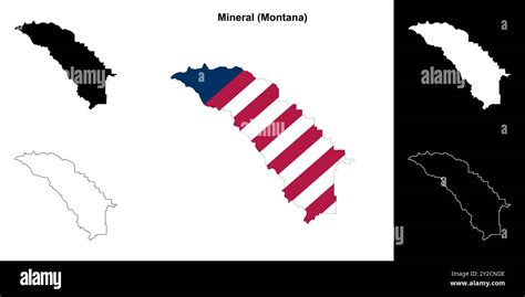 Mineral County (Montana) outline map set Stock Vector Image & Art - Alamy