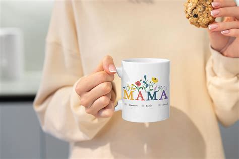 Custom Birth Flower Mama Mug Personalized Name Mug For Mothers Day