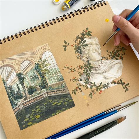 Gouache Painting On Sketchbook Gouache Art Sketch Book Gouache Painting