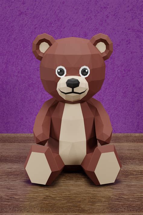 Teddy Bear Diy Papercraft Template Assembly Guide And Printable Template