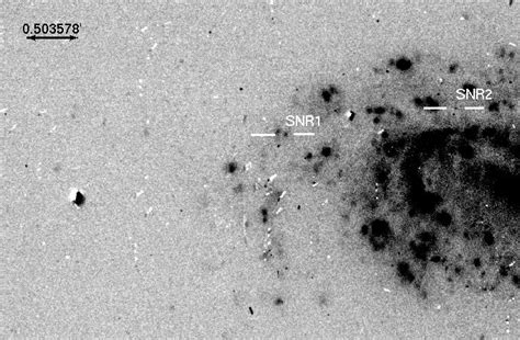 The figure indicates the SNR candidates (SNR1 and SNR2) detected in ...