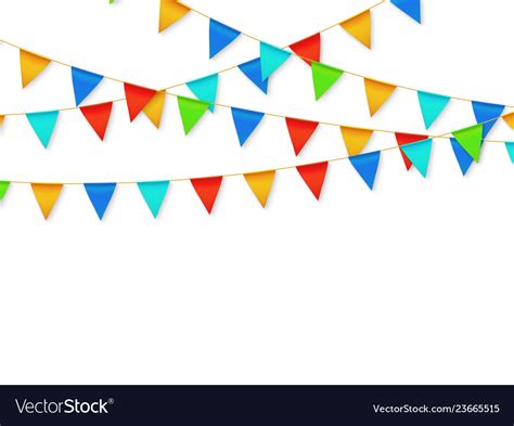 Pennant Flag Garland Birthday Party Fiesta Vector Image