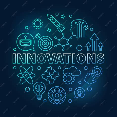 Premium Vector | Innovations vector round blue illustration or banner