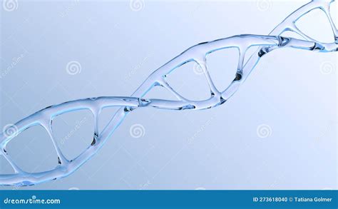 Human Dna Structure With Glass Helix Deoxyribonucleic Acid On Blue