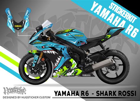 Hugsticker Yamaha R6 Shark Rossi Decals Sticker Kit High Quality Bike Wrap Scratch Resistant