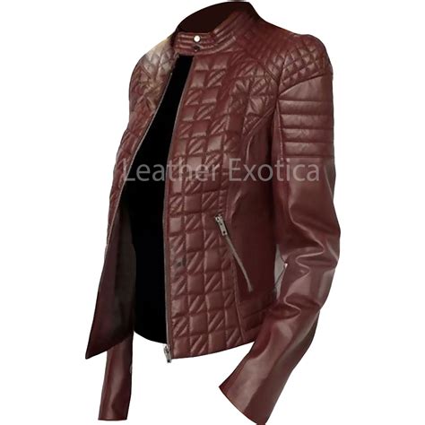 Quilted Style Women Leather Jacket