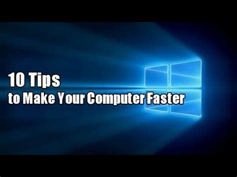 10 Tips To Make Your Computer Faster Windows 10 YouTube