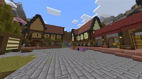 Survival mountain castle town : r/Minecraft