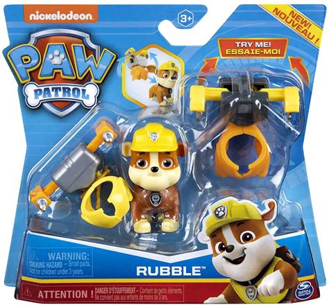 Paw Patrol Rubble Figure 2 Clip on Backpacks Spin Master - ToyWiz